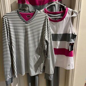 NWT Bolle Tennis Set, Incl Tank, Pants & Long Sleeve Top, Sz L, XL